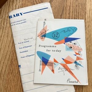 1957 Cunard Line Programs & More